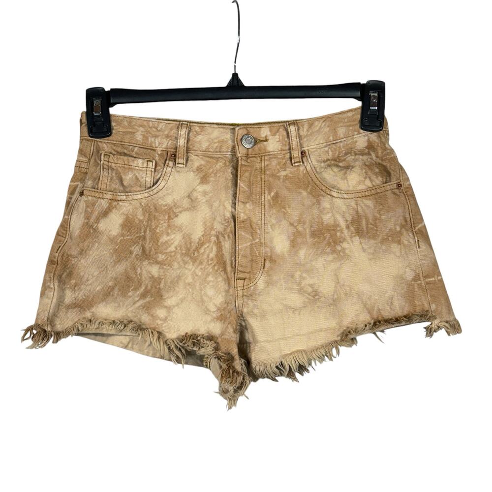 Pacsun SZ 26 High-Rise Festival Jean Shorts Abstract Frayed Hems Zip-Fly Pockets